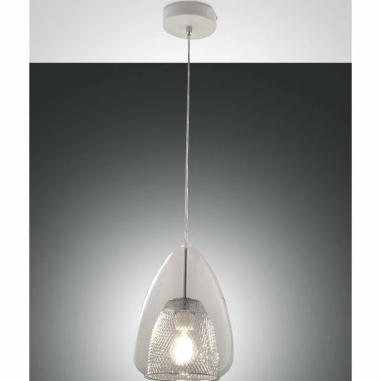 Suspension Fabas Luce Britton Blanc, 1 lumière