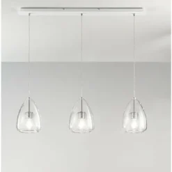 Suspension Fabas Luce Britton Blanc, 3 lumières