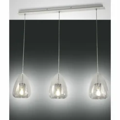Suspension Fabas Luce Britton Blanc, 3 lumières