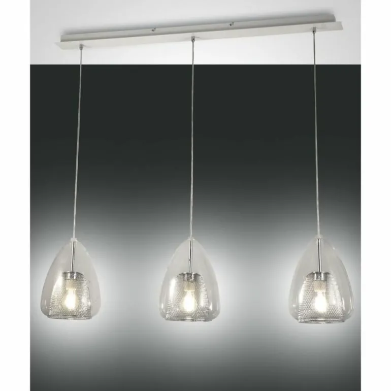 Suspension Fabas Luce Britton Blanc, 3 lumières