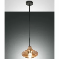 Suspension Fabas Luce Budelli Noir, 1 lumière
