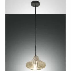 Suspension Fabas Luce Budelli Noir, 1 lumière