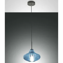 Suspension Fabas Luce Budelli Noir, 1 lumière