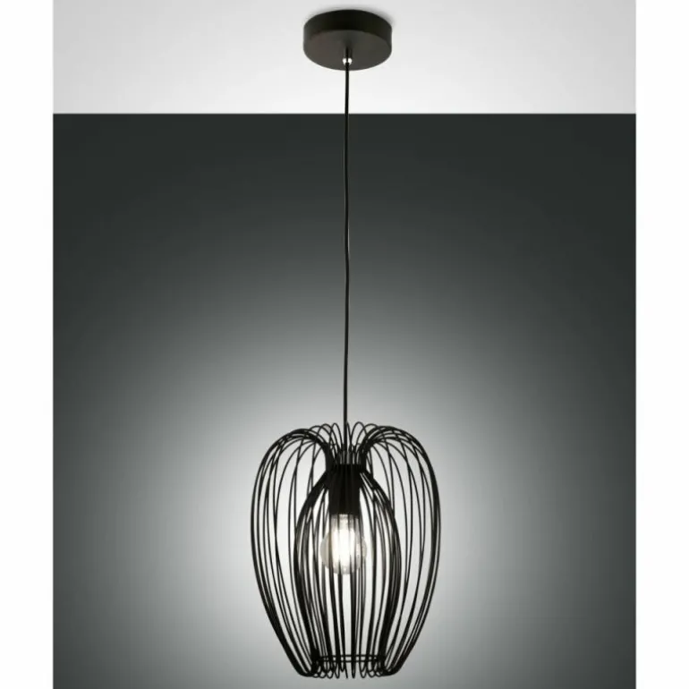 Suspension Fabas Luce Camp Noir, 1 lumière