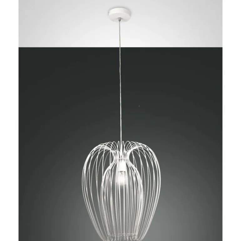 Suspension Fabas Luce Camp Blanc, 1 lumière