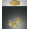Suspension Fabas Luce Camp Or, 3 lumières