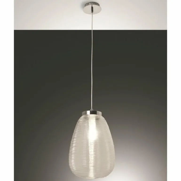 Suspension Fabas Luce Cora Chrome, 1 lumière