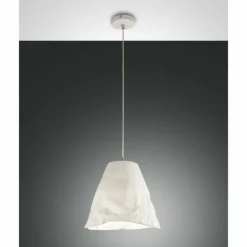 Suspension Fabas Luce Crumple Blanc, 1 lumière