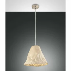 Suspension Fabas Luce Crumple Blanc, 1 lumière