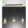 Suspension Fabas Luce Dafne Laiton, 3 lumières
