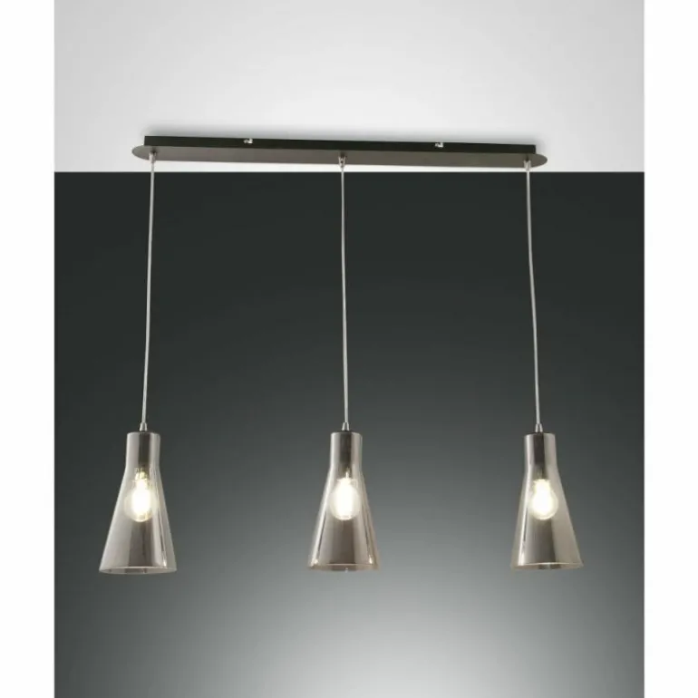 Suspension Fabas Luce Dafne Noir, 3 lumières