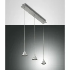 Suspension Fabas Luce Delta LED Aluminium, 3 lumières