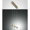 Suspension Fabas Luce Delta LED Or, 3 lumières