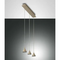 Suspension Fabas Luce Delta LED Or, 3 lumières