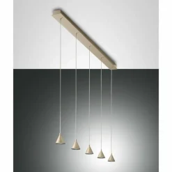 Suspension Fabas Luce Delta LED Or, 5 lumières
