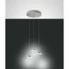 Suspension Fabas Luce Desus LED Nickel mat, 3 lumières