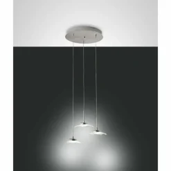Suspension Fabas Luce Desus LED Nickel mat, 3 lumières