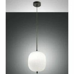 Suspension Fabas Luce Domizia Noir, 1 lumière