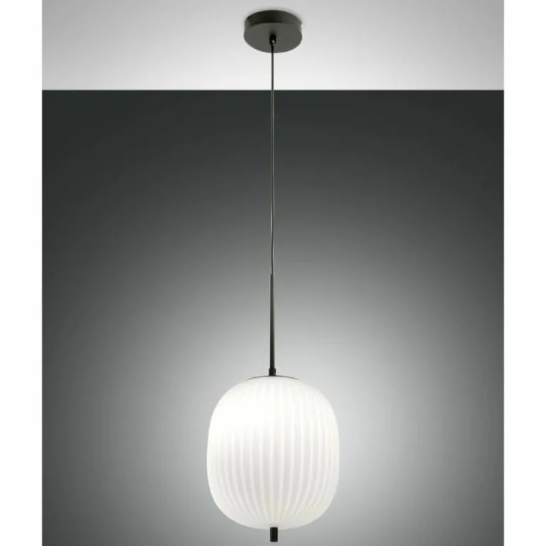 Suspension Fabas Luce Domizia Noir, 1 lumière