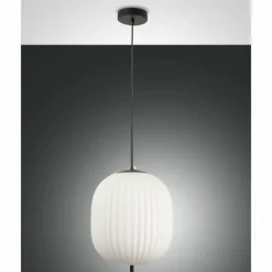 Suspension Fabas Luce Domizia Noir, 1 lumière