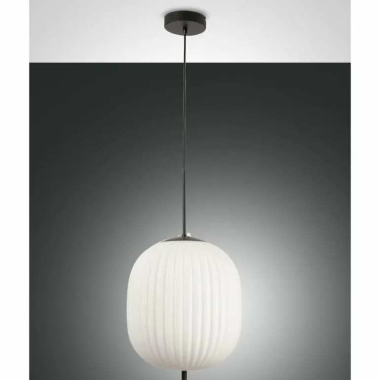 Suspension Fabas Luce Domizia Noir, 1 lumière