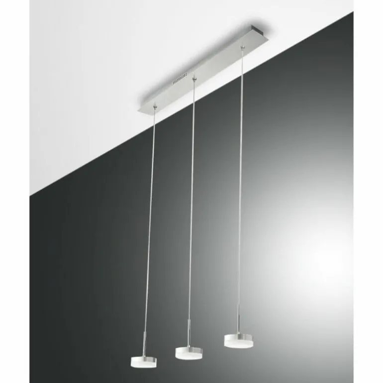 Suspension Fabas Luce Dunk LED Aluminium, 3 lumières