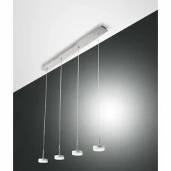 Suspension Fabas Luce Dunk LED Aluminium, 4 lumières
