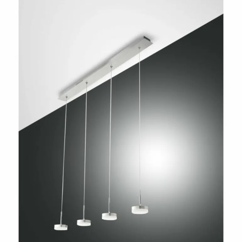 Suspension Fabas Luce Dunk LED Aluminium, 4 lumières