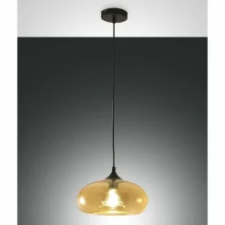 Suspension Fabas Luce Ela Noir, 1 lumière