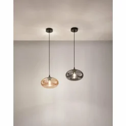 Suspension Fabas Luce Ela Noir, 1 lumière