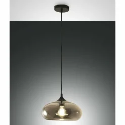 Suspension Fabas Luce Ela Noir, 1 lumière