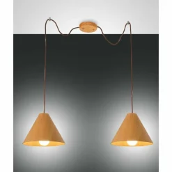 Suspension Fabas Luce Esino Bois foncé, 2 lumières