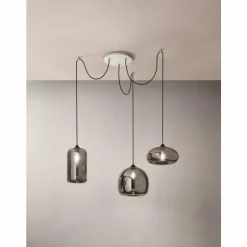 Suspension Fabas Luce Fiona Blanc, 3 lumières