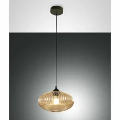 Suspension Fabas Luce Fiordaliso Noir, 1 lumière