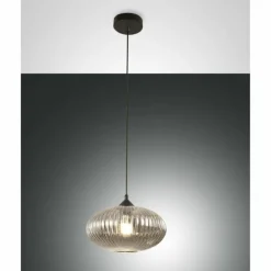 Suspension Fabas Luce Fiordaliso Noir, 1 lumière