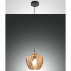 Suspension Fabas Luce Gallura Noir, 1 lumière