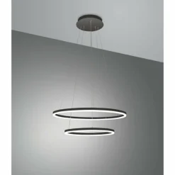 Suspension Fabas Luce Giotto LED Noir, 1 lumière