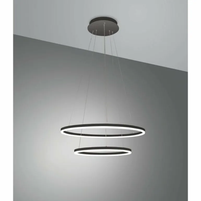 Suspension Fabas Luce Giotto LED Noir, 1 lumière