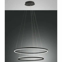 Suspension Fabas Luce Giotto LED Noir, 2 lumières
