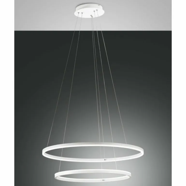 Suspension Fabas Luce Giotto LED Blanc, 2 lumières