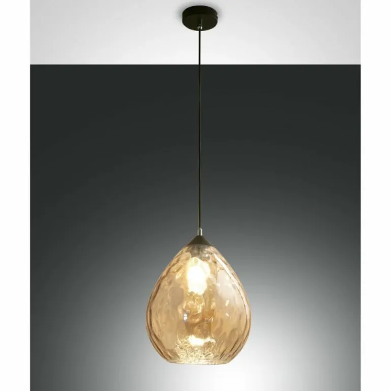 Suspension Fabas Luce Gisella Noir, 1 lumière