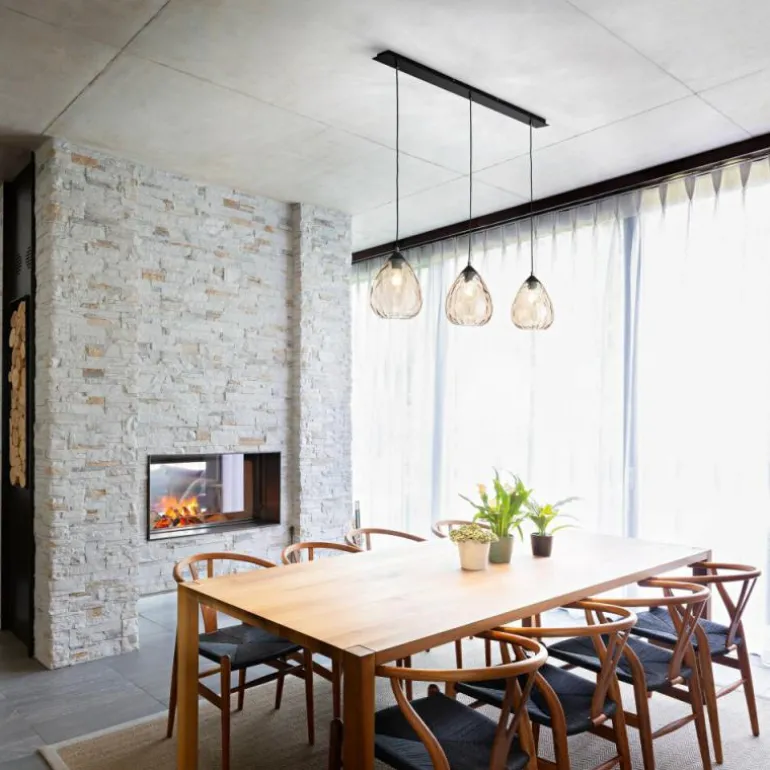 Suspension Fabas Luce Gisella Noir, 3 lumières