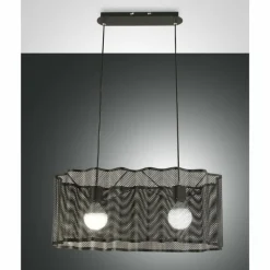 Suspension Fabas Luce Glicine Noir, 2 lumières