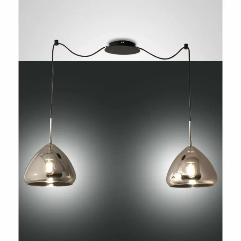 Suspension Fabas Luce Glow Noir, 2 lumières