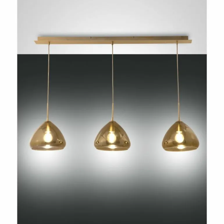Suspension Fabas Luce Glow Laiton, 3 lumières