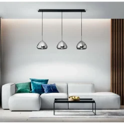 Suspension Fabas Luce Glow Noir, 3 lumières