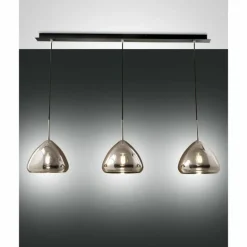Suspension Fabas Luce Glow Noir, 3 lumières