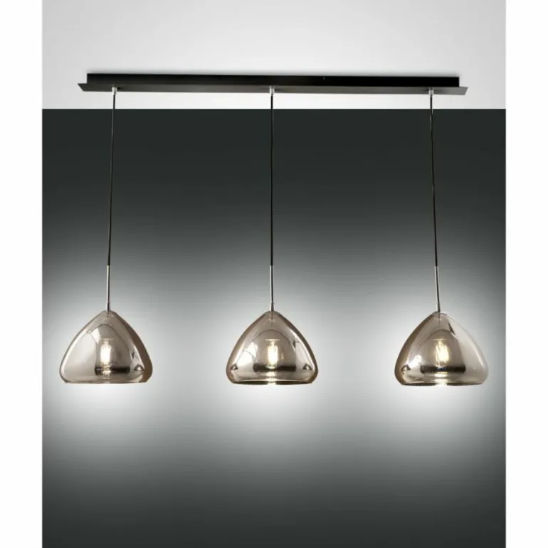 Suspension Fabas Luce Glow Noir, 3 lumières