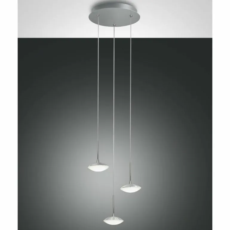 Suspension Fabas Luce Hale LED Aluminium, 3 lumières