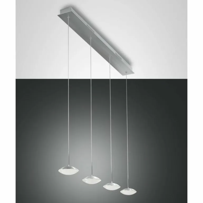 Suspension Fabas Luce Hale LED Aluminium, 4 lumières